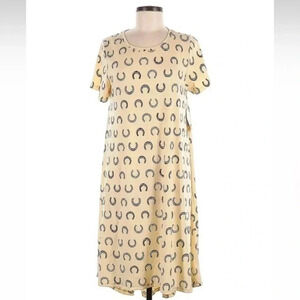 LuLaRoe Carly Dress Hi-Low Horseshoe Equestrian Western Horse Size M NWT